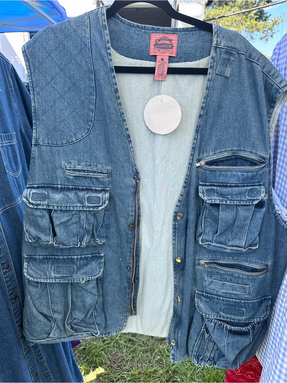 Carhartt Blue Denim Work Vest with Light Lining
